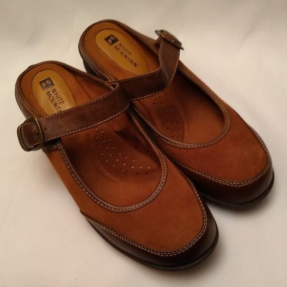 White Mountain mule Mary Jane style tan suede size 6.5 - Picture 1 of 7